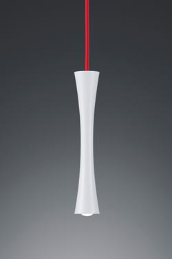 Fine white lacquered metal pendant. Baulmann Leuchten. 