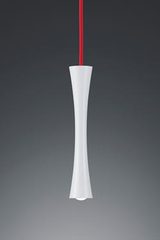 Fine white lacquered metal pendant. Baulmann Leuchten. 