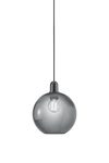 Minimalist pendant ball of smoked glass. Baulmann Leuchten. 