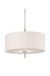 Round white pendant lamp in fabric. Baulmann Leuchten. 