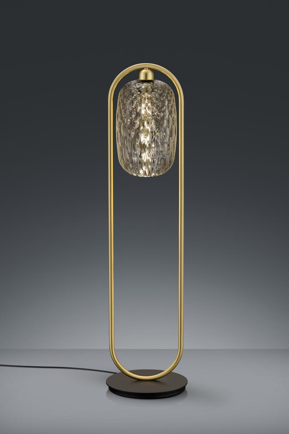 Petit lampadaire Design en verre et doré. Baulmann Leuchten. 