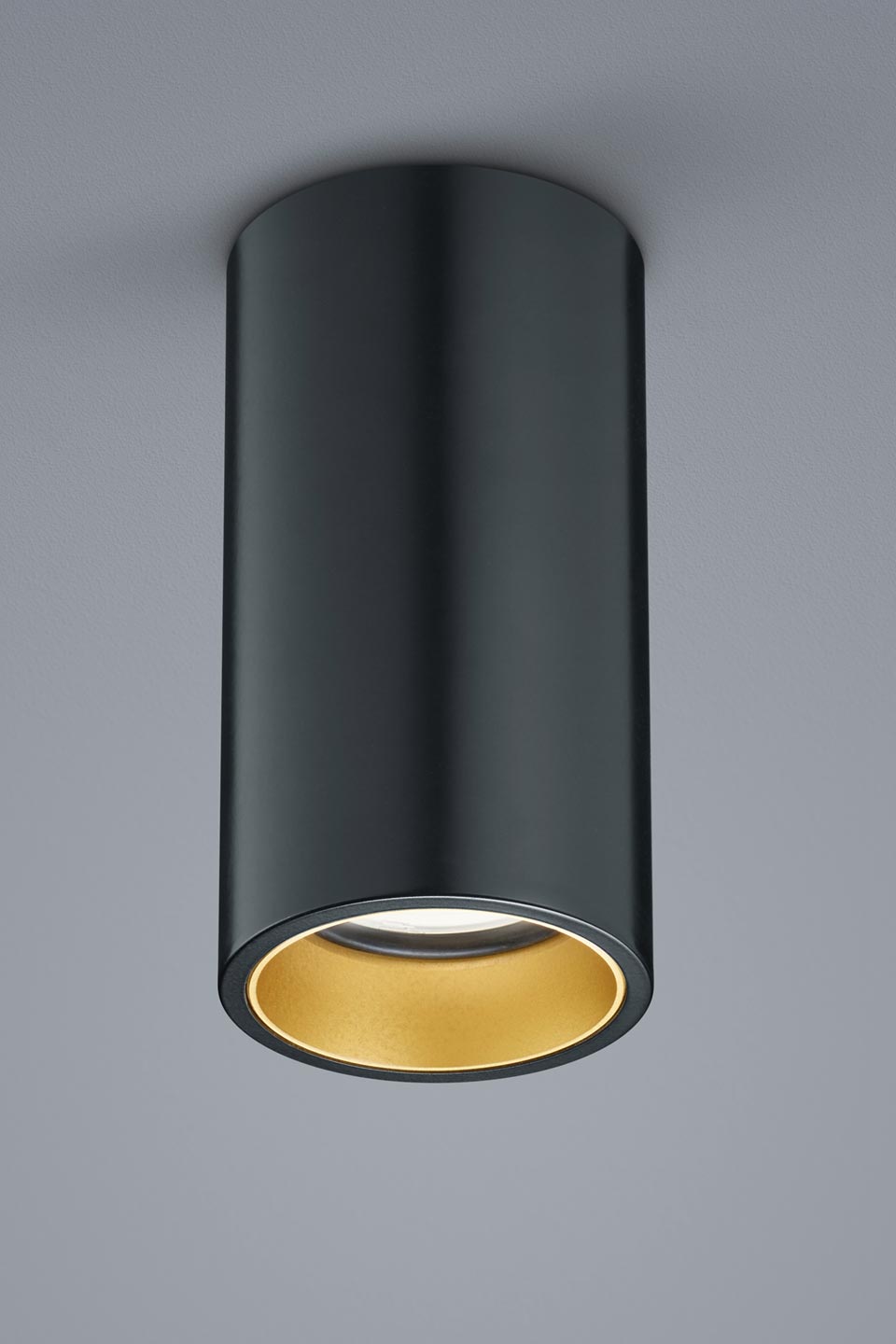 Spotlight tube black inside gold. Baulmann Leuchten. 