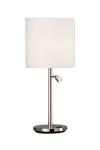 Bedside lamp with integrated LED reading light. Baulmann Leuchten. 