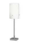 Design matt nickel table lamp with cylindrical shade. Baulmann Leuchten. 