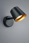 Black and gold articulated wall light. Baulmann Leuchten. 