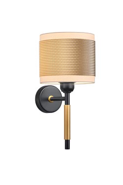 Contemporary wall lamp in black and gold metal. Baulmann Leuchten. 