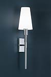 Wall lamp chrome and glass form torch. Baulmann Leuchten. 