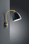 Wall lamp in black metal and satin brass. Baulmann Leuchten. 