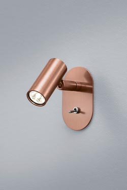 Led reading lamp in copper. Baulmann Leuchten. 