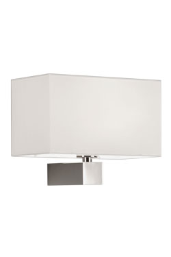 Rectangular wall lamp with white shade. Baulmann Leuchten. 