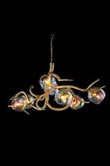 Ersa magical 7-light chandelier with iridescent glass bubbles. Brand Von Egmond. 