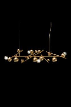 Galaxy constellation chandelier 7 lights in brass. Brand Von Egmond. 