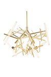 Linea chandelier in bright brass 7 lights. Brand Von Egmond. 