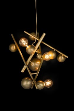 Galaxy suspension constellation laiton bruni 3 lumières. Brand Von Egmond. 