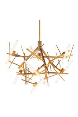 Linea golden chandelier 7 lights. Brand Von Egmond. 