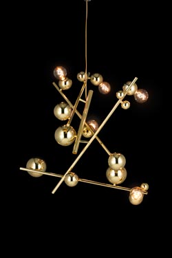 Galaxy Chandelier Brass Constellation 5 lights. Brand Von Egmond. 