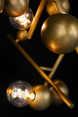 Galaxy constellation pendant light burnished brass 3 lights. Brand Von Egmond. 