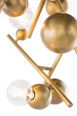 Galaxy constellation pendant light burnished brass 3 lights. Brand Von Egmond. 