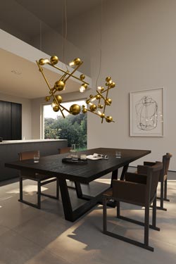 Galaxy constellation pendant light burnished brass 3 lights. Brand Von Egmond. 