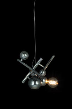 Suspension constellation argentée 2 lumières Galaxy. Brand Von Egmond. 