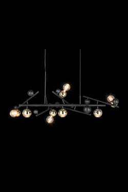 Galaxy constellation black chandelier 7 lights. Brand Von Egmond. 