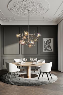 ERSA magical Chandelier 9 Iridden Glass Bubble Lights. Brand Von Egmond. 