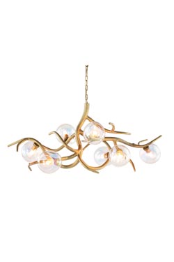 Ersa lustre enchanté 7 lumières de bulles de verre iridescent. Brand Von Egmond. 