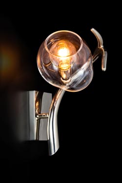 Esra wall lamp sculpture in glass and nickel. Brand Von Egmond. 