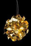 Futuristic origami pendant in shiny brass. Brand Von Egmond. 