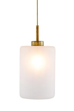 Louise pendant one light lantern in satin white glass. Brand Von Egmond. 