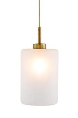 Louise pendant one light lantern in satin white glass. Brand Von Egmond. 