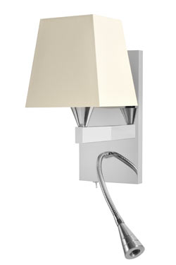 Applique de chevet avec flexible LED finition nickel brillant AL008. Casadisagne. 