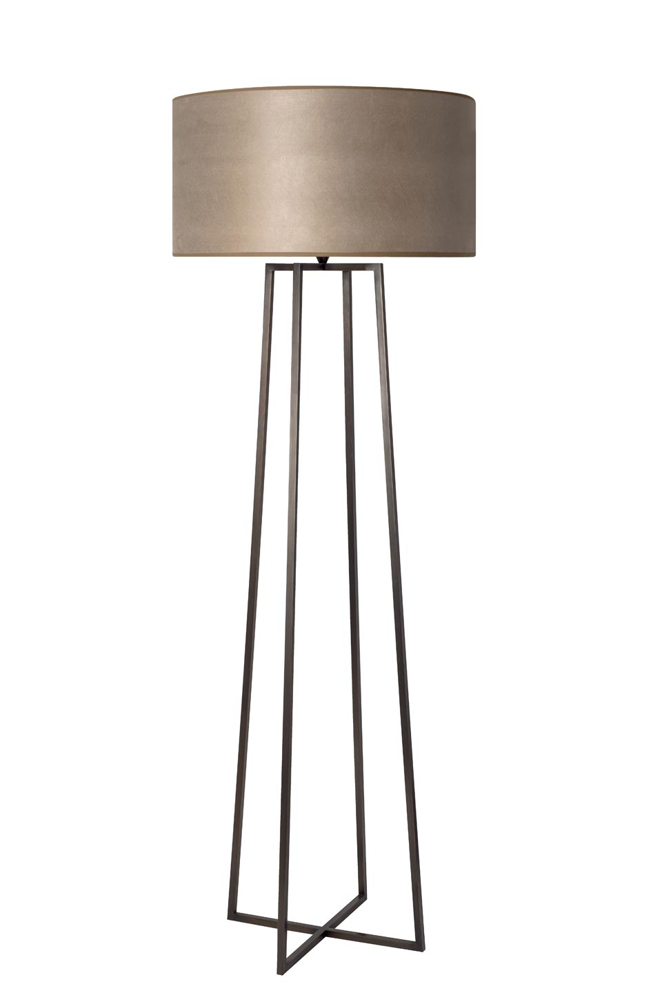 Large floor lamp four connected feet  in patinated brass LD76. Casadisagne. 