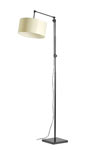 Large floor lamp reading lamp with gallows, round lampshade black patinated metal LD30. Casadisagne. 