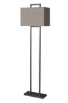 Patinated bronze floor lamp gray shades LD75. Casadisagne. 