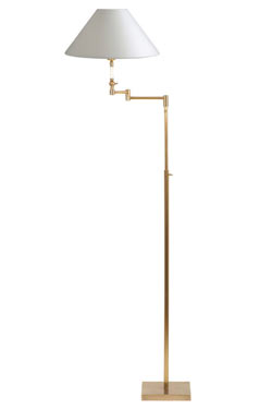 Telescopic reading light golden articulated square foot LD36. Casadisagne. 