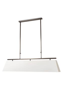 Grande suspension rectangle blanc bronze patiné S17. Casadisagne. 