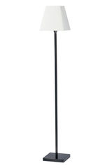 Lampadaire droit fin abat-jour blanc en pyramide et socle carré patine noire 135cm LD58. Casadisagne. Lampadaire droit fin abat-jour blanc en pyramide et socle carré patine noire 135cm LD58. Casadisagne.