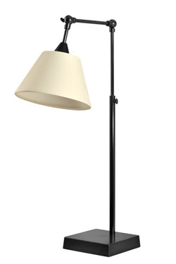 Lampe ajustable en métal patiné noir L88. Casadisagne. 