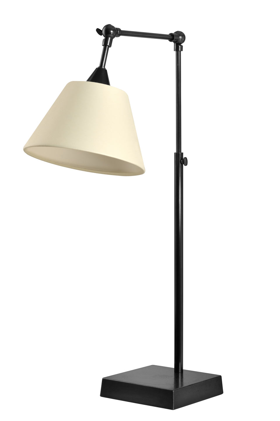 Lampe ajustable en métal patiné noir L88. Casadisagne. 