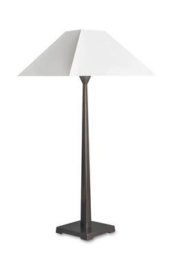 Lampe à poser abat-jour blanc pyramide L113. Casadisagne. 