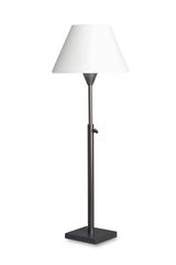 Telecopic patinated bronze table lamp, white lampshade L08. Casadisagne. 