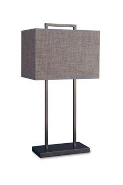 Table lamp with gray rectangular lampshade L75. Casadisagne. 