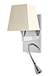 Bright nickel finish bedside wall lamp with flexible LED AL008. Casadisagne. 