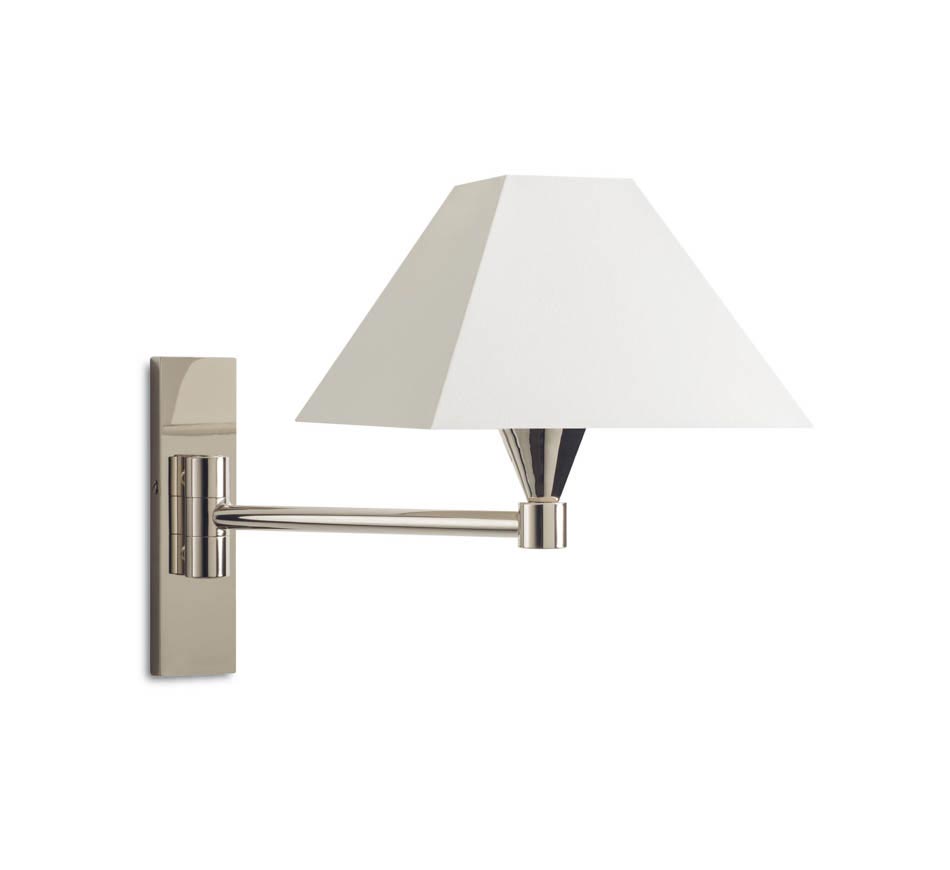 Bright nickel wall lamp with articulated arm AL250. Casadisagne. 