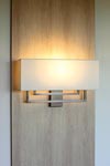 Large patinated bronze wall lamp white shade AL104. Casadisagne. 