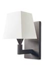 Patinated bronze wall lamp with white pyramid lampshade AL 002. Casadisagne. 