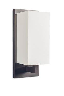 Rectangular patinated bronze wall lamp AL103. Casadisagne. 