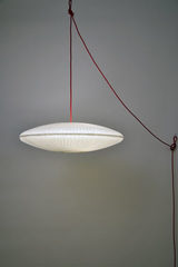 Kaleidoscope adjustable pendant Japanese paper and ivory knotted cable. Céline Wright. Kaleidoscope adjustable pendant Japanese paper and ivory knotted cable. Céline Wright.