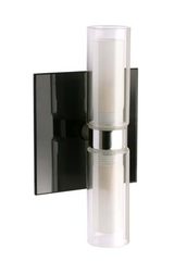 Applique pour la salle de bains design noire et verre blanc . Concept Verre. Applique pour la salle de bains design noire et verre blanc . Concept Verre.